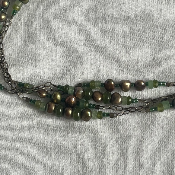 Silpada Sterling 925 Green Pearl Aventurine Jade bead 17” Necklace - Picture 3 of 3